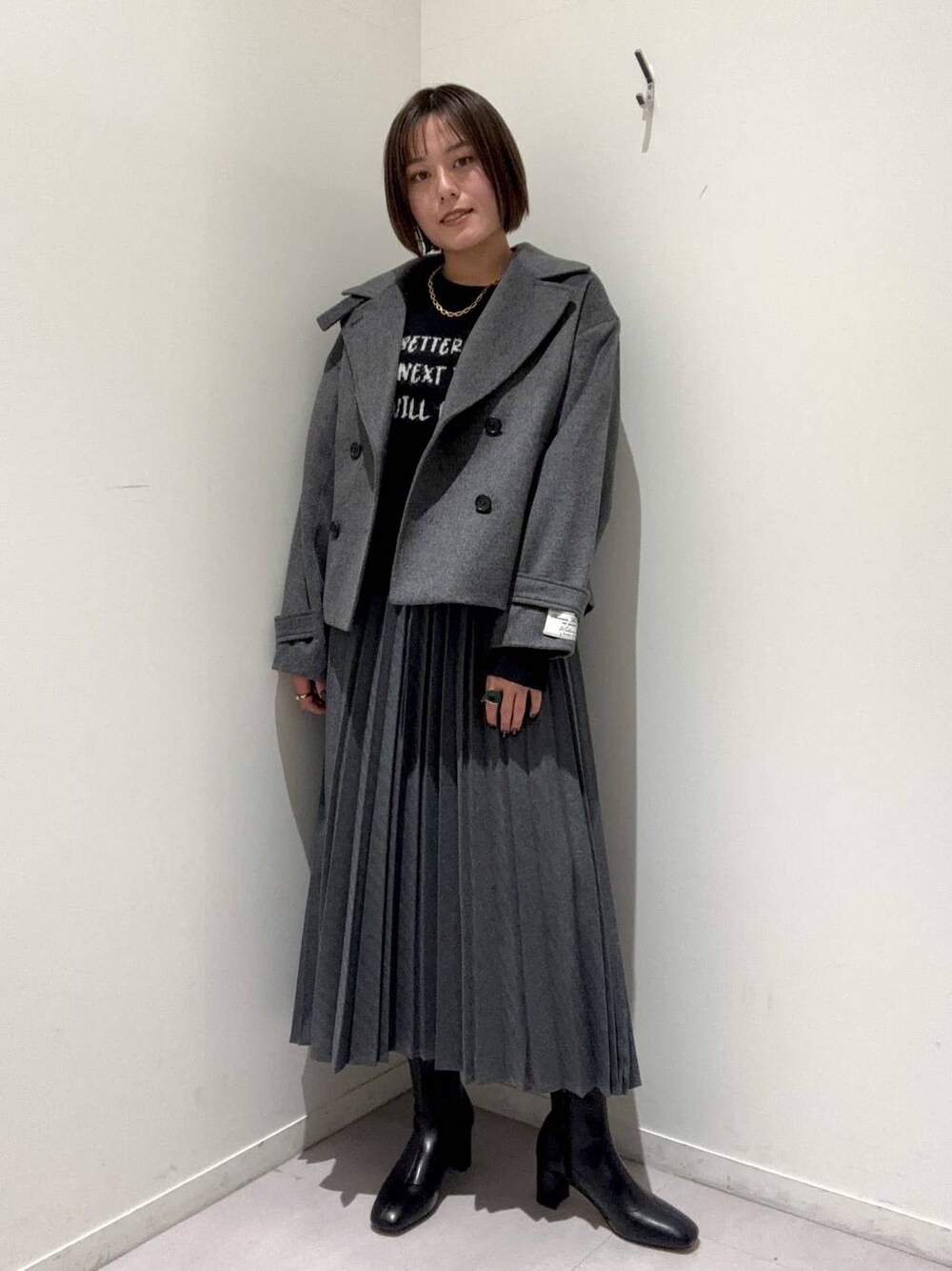 新品　MATINEE LINE ウール2WAYネックジャケット　Lサイズ MATINEE LINE/ウール2WAYネックジャケット/211393を使った人気