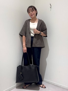 「アイテム（ジャケット/アウター）」を使った、hiinaさん（レディース・161cm）の夏コーディネート