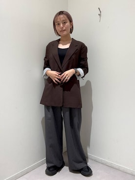 「GLOBAL WORK（グローバルワーク）のアイテム（テーラードジャケット）」を使った、hiinaさん（レディース・161cm）の秋コーディネート