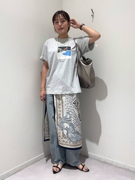 「アイテム（財布/小物、ホワイト系）」を使った、hiinaさん（レディース・161cm）の夏コーディネート
