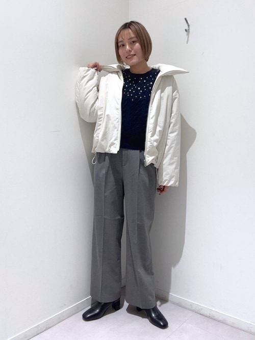 GLOBAL WORK ニット セーター パールケーブルニットプルオーバー