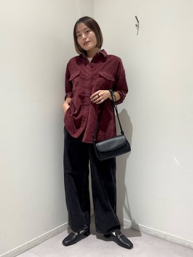 「GLOBAL WORK（グローバルワーク）のGOODデニムバギーパンツ/498388（デニムパンツ）」を使った、hiinaさん（レディース・161cm・20代）の秋コーディネート