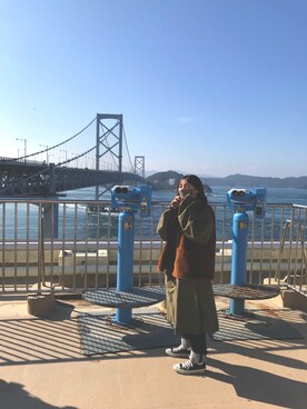 「WHIMSIC（ウィムジック）のアイテム（その他アウター）」を使った、mさん（レディース・154cm）の冬コーディネート