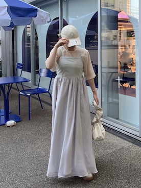 「ブルーコーデ」｜「アイテム（その他）」を使った、tomokaさん（レディース・157cm）の夏コーディネート