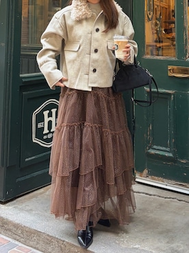 「アイテム（その他アウター）」を使った、tomokaさん（骨格ストレート・レディース・157cm）の秋コーディネート