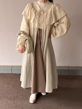 「ほめられ本命コーデ」｜「アイテム（シャツワンピース）」を使った、tomokaさん（レディース・157cm）の冬コーディネート