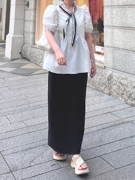「スカーフ」｜「アイテム（その他）」を使った、tomokaさん（レディース・157cm）の夏コーディネート