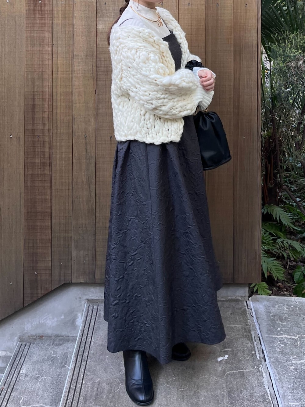 Yo Kinoshita x Olu. 長袖ニットカーディガン Yo Kinoshita × Olu.】ハンドメイドスラブカーディガン（カーディガン