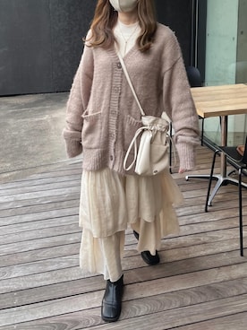 「ラメニット」｜「アイテム（その他）」を使った、tomokaさん（レディース・157cm）の冬コーディネート