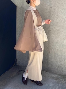 「ラップスカート」｜「アイテム（その他）」を使った、tomokaさん（レディース・157cm）の秋コーディネート