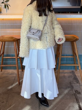 「クリスマス」｜「アイテム（その他アウター）」を使った、tomokaさん（レディース・157cm）の冬コーディネート