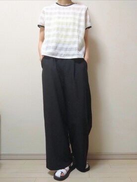 「ANGIE（アンジー）のアイテム（シューズ）」を使った、kazaneさん（レディース・165cm）の夏コーディネート