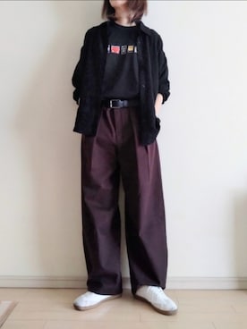 「アイテム（チノパンツ）」を使った、kazaneさん（レディース・166cm）の秋コーディネート