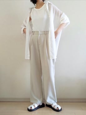 「ANGIE（アンジー）のアイテム（シューズ）」を使った、kazaneさん（レディース・165cm）の夏コーディネート