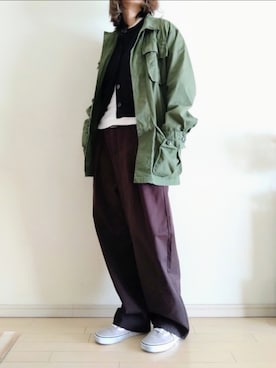 「アイテム（チノパンツ）」を使った、kazaneさん（レディース・166cm）の秋コーディネート