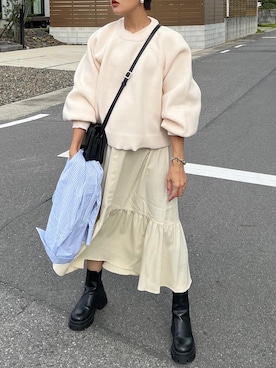 「チェルシーブーツ」｜MIHOさん（レディース・158cm）の秋コーディネート