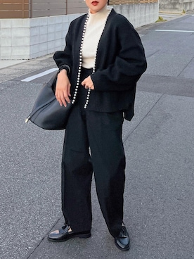 「BONLECILL（ボンルシール）のタッセルチャーム付きローファー（ローファー）」を使った、MIHOさん（レディース・158cm）の秋コーディネート