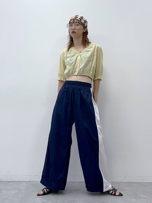 JEANASIS ブラウス シャツ フリルギャザークロップドVブラウス