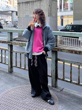 「リラックス」｜よここさん（レディース・168cm）の冬コーディネート