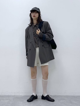 「アイテム（キャップ）」を使った、よここさん（レディース・168cm）の秋コーディネート