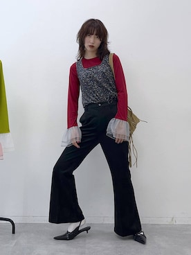 「アイテム（タンクトップ）」を使った、よここさん（レディース・168cm・20代）の秋コーディネート