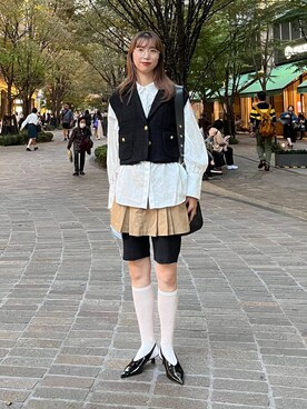 「アイテム（レッグウェア）」を使った、よここさん（レディース・168cm・20代）の秋コーディネート
