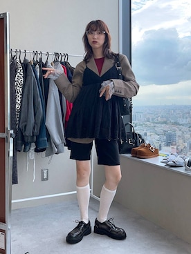 「アイテム（テーラードジャケット）」を使った、よここさん（レディース・168cm・30代）の秋コーディネート