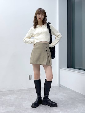 シャーリングサテンショルダー 102458を使った人気ファッション