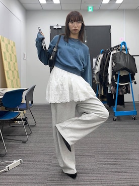「アイテム（スウェットパンツ）」を使った、よここさん（レディース・168cm・30代）の夏コーディネート