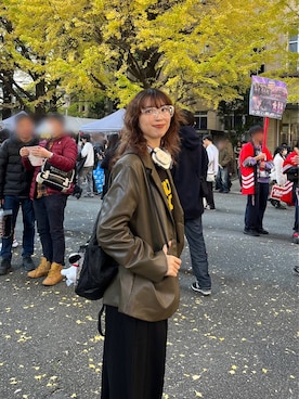 「アイテム（クッション/クッションカバー）」を使った、よここさん（レディース・168cm）の冬コーディネート