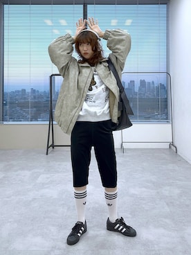 「アイテム（ブルゾン）」を使った、よここさん（レディース・168cm・30代）の秋コーディネート