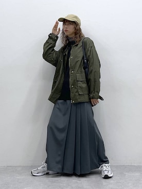 「RAGEBLUE（レイジブルー）のアイテム（ミリタリージャケット）」を使った、よここさん（レディース・168cm）の秋コーディネート