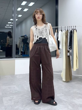 「アイテム（ボストンバッグ）」を使った、よここさん（レディース・168cm・30代）の夏コーディネート