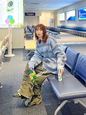 「アイテム（ポロシャツ）」を使った、よここさん（レディース・168cm）の冬コーディネート