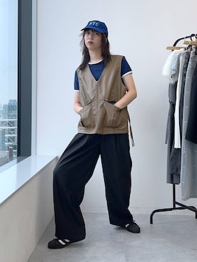 「アイテム（キャップ）」を使った、よここさん（レディース・168cm・30代）の夏コーディネート
