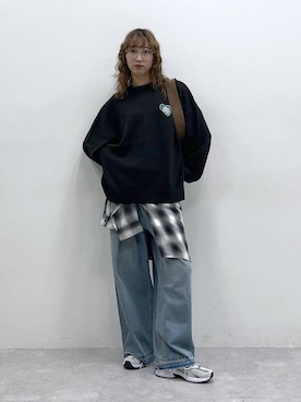 「アイテム（メガネ）」を使った、よここさん（レディース・168cm・20代）の秋コーディネート