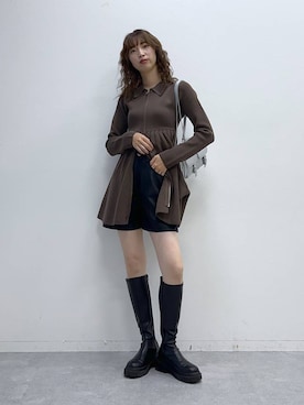 「Heather（ヘザー）のアイテム（ワンピース）」を使った、よここさん（レディース・168cm）の秋コーディネート