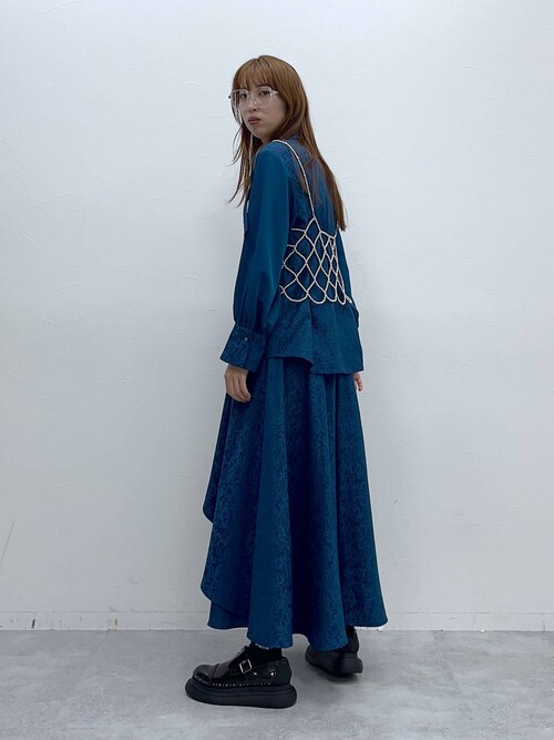 HARE（ハレ）の「ジャガードフラシレイヤードスカート(HARE)（スカート
