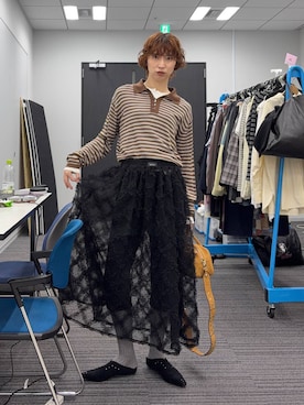 「JEANASIS（ジーナシス）のアイテム（Tシャツ/カットソー）」を使った、よここさん（レディース・168cm）の春コーディネート
