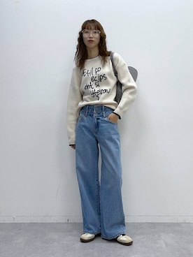 「アイテム（ボストンバッグ、グレー系）」を使った、よここさん（レディース・168cm）の秋コーディネート