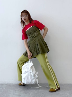 「アイテム（バックパック/リュック）」を使った、よここさん（レディース・168cm）の夏コーディネート