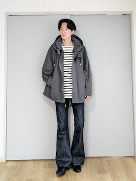 「アイテム（ミリタリージャケット、パープル系）」を使った、 yujiさん（メンズ・176cm）の春コーディネート