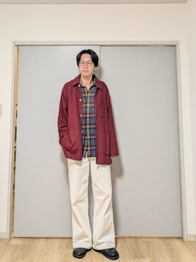 「アイテム（デニムパンツ、ホワイト系）」を使った、 yujiさん（メンズ・176cm）の秋コーディネート