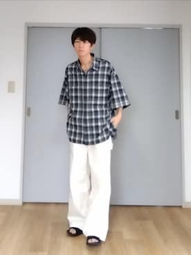 「UNIQLO（ユニクロ）のアイテム（サンダル）」を使った、 yujiさん（メンズ・176cm）の夏コーディネート