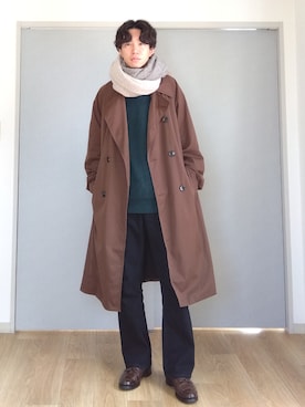「URBAN RESEARCH（アーバンリサーチ）のアイテム（トレンチコート）」を使った、 yujiさん（メンズ・176cm）の冬コーディネート