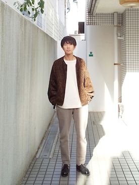 「MONKEY TIME（モンキータイム）のアイテム（ノーカラージャケット）」を使った、 yujiさん（メンズ・176cm）の秋コーディネート