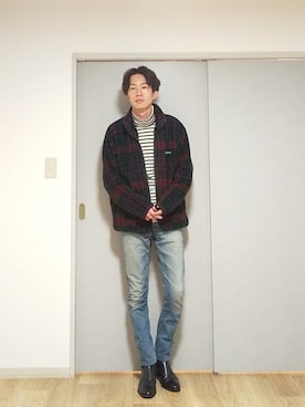 「WOOLRICH（ウールリッチ）のアイテム（その他アウター）」を使った、 yujiさん（メンズ・176cm）の冬コーディネート