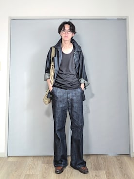 「古着のアイテム（ローファー、ブラウン系）」を使った、 yujiさん（メンズ・176cm）の春コーディネート