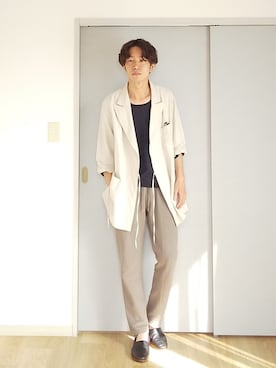 「RANDT（アールアンドティー）のアイテム（ジャケット/アウター）」を使った、 yujiさん（メンズ・176cm）の夏コーディネート