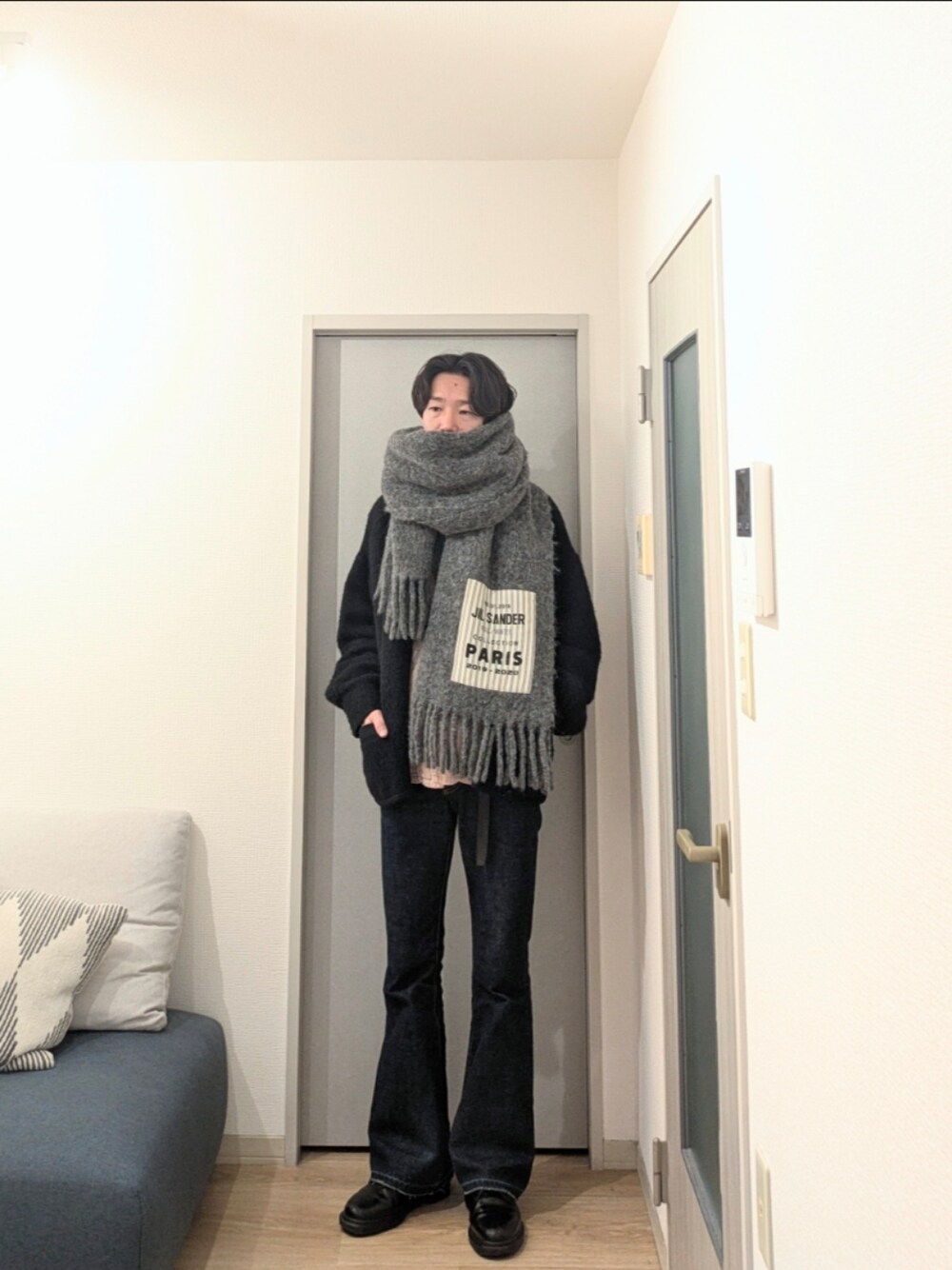 冬のコーディネートのアクセントに☆【Jil Sander】マフラー VIP JIL SANDER SANDER+ ジルサンダー プラス マフラー J40TE0118